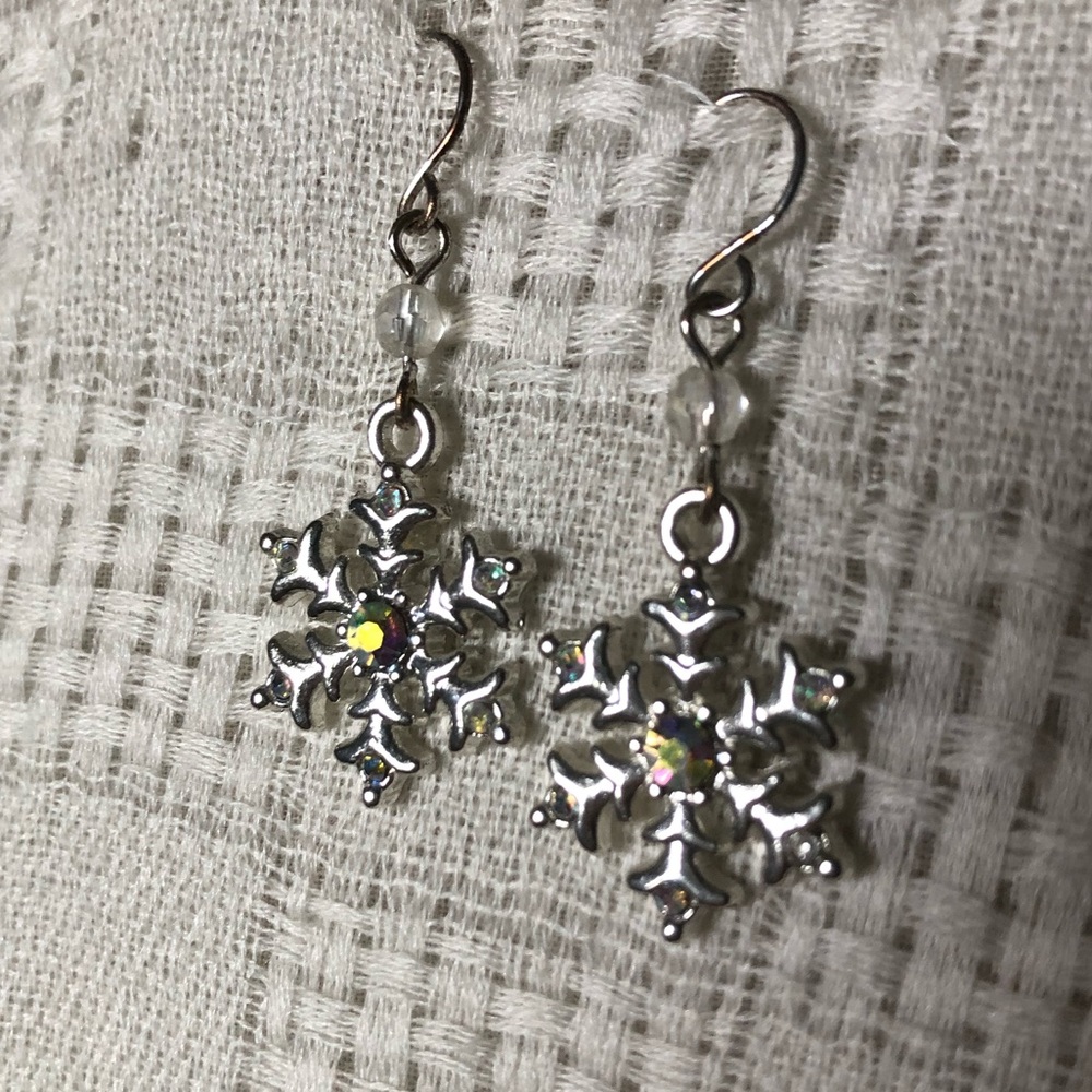 3/$10 Silver Snowflake Earrings